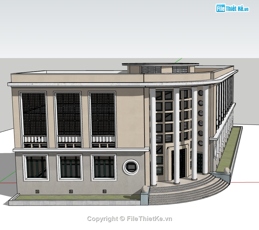 nhà làm việc,File sketchup  nhà làm việc,tòa nhà sketchup,tòa nhà làm việc