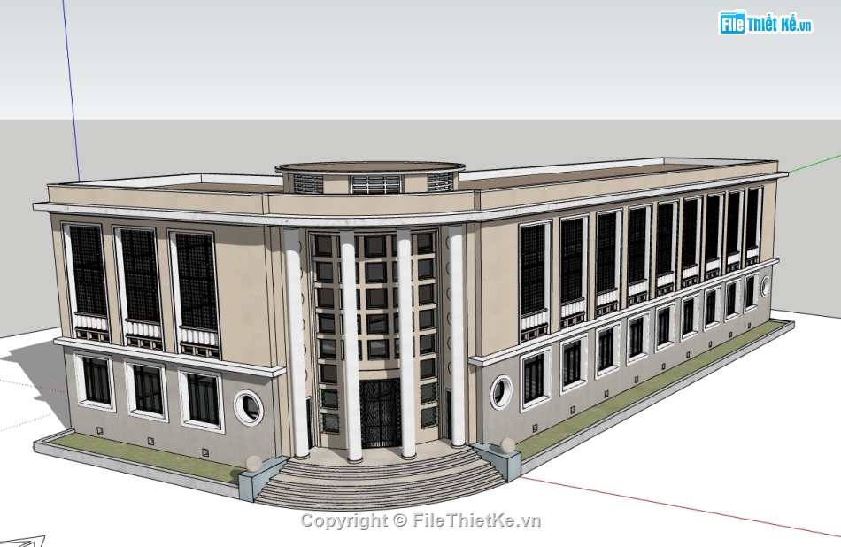 nhà làm việc,File sketchup  nhà làm việc,tòa nhà sketchup,tòa nhà làm việc