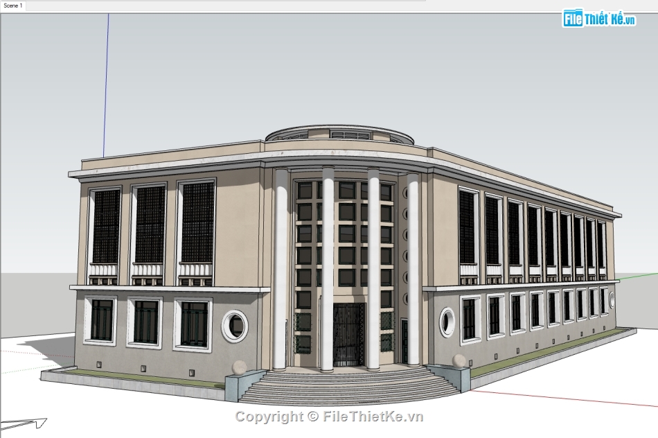 nhà làm việc,File sketchup  nhà làm việc,tòa nhà sketchup,tòa nhà làm việc