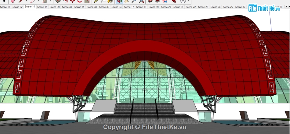 đồ án nhà hát giao hưởng,nhà hát giao hưởng,Su nhà hát giao hưởng,Sketchup nhà hát giao hưởng