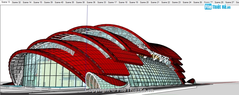 đồ án nhà hát giao hưởng,nhà hát giao hưởng,Su nhà hát giao hưởng,Sketchup nhà hát giao hưởng