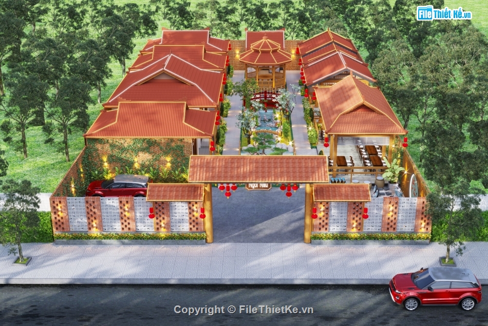 file sketchup nhà hàng,autocad,file sketchup