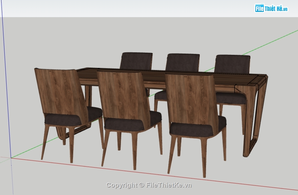 sketchup bàn ghế,sketchup bàn ăn,File sketchup bàn ăn
