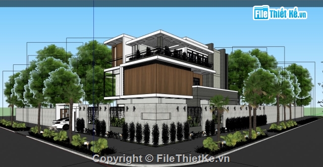 nhà phố kinh doanh,Sketchup nhà phố,Sketchup nhà 3 tầng,nhà phố 3 tầng