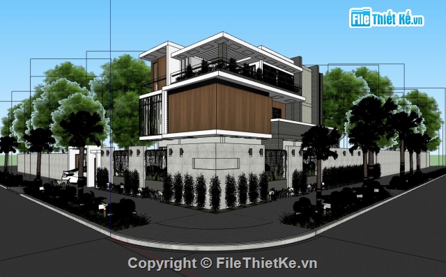 nhà phố kinh doanh,Sketchup nhà phố,Sketchup nhà 3 tầng,nhà phố 3 tầng