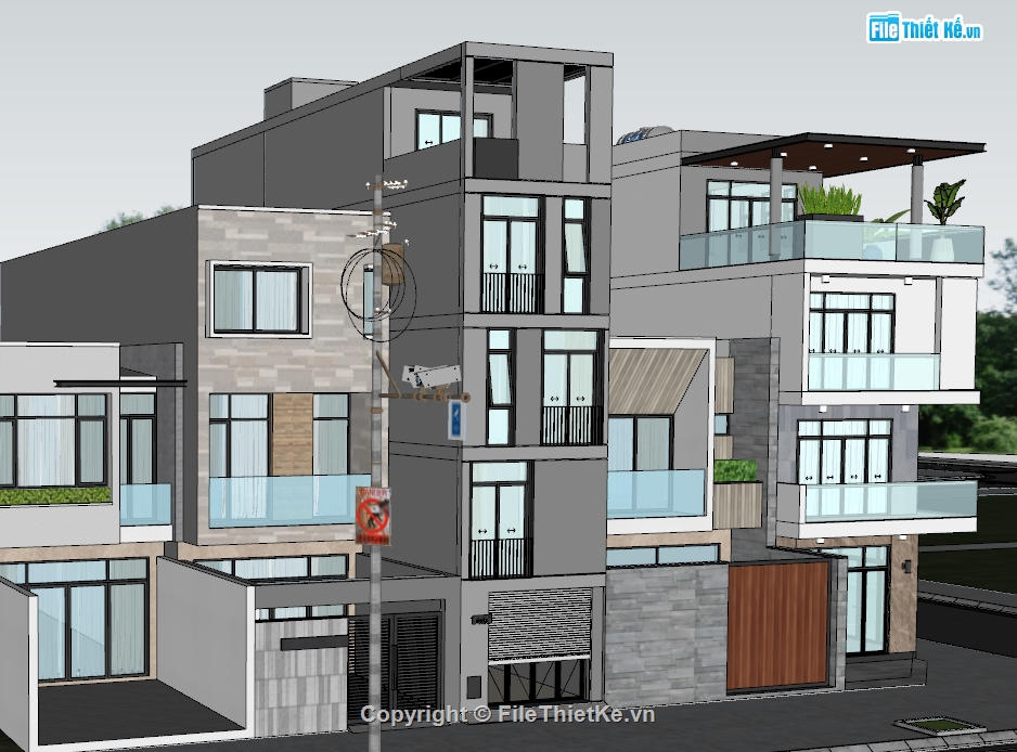 mẫu nhà phố file sketchup,File su nhà phố liền kề,Sketchup mẫu nhà phố liền kề,nhà phố sketchup,File sketchup nhà phố hiện đại