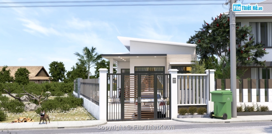 file sketchup nhà cấp 4 hiện đại,File sketchup nhà cấp 4,Model su nhà cấp 4,file su nhà 1 tầng