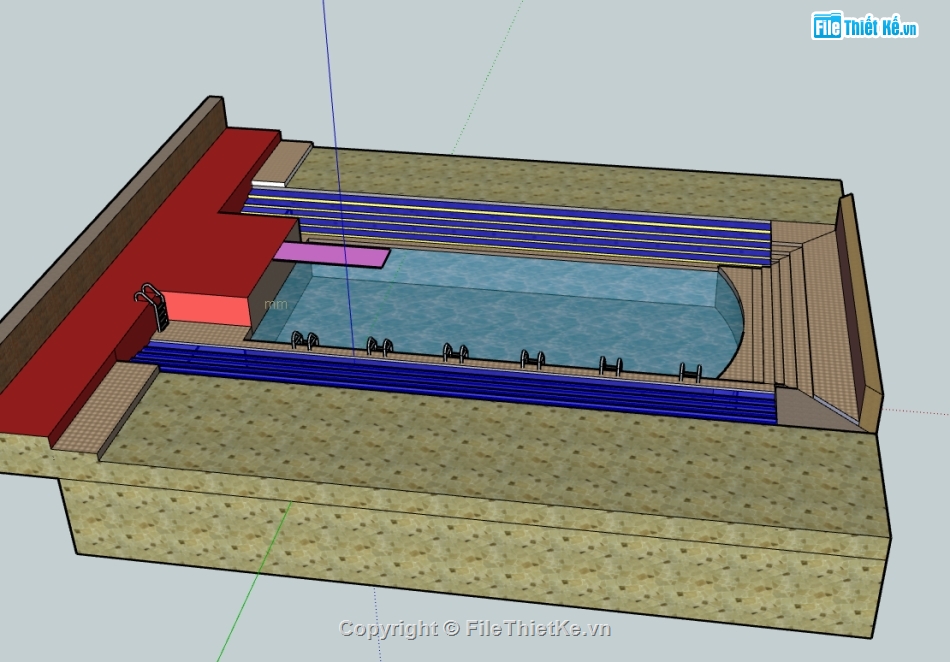 sketchup bể bơi,file su sketchup bể bơi,3d sketchup bể bơi,model sketchup bể bơi