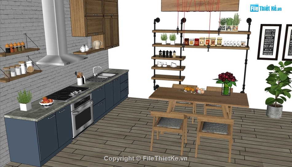 bếp,sketchup bếp,bếp sketchup,phòng bếp sketchup