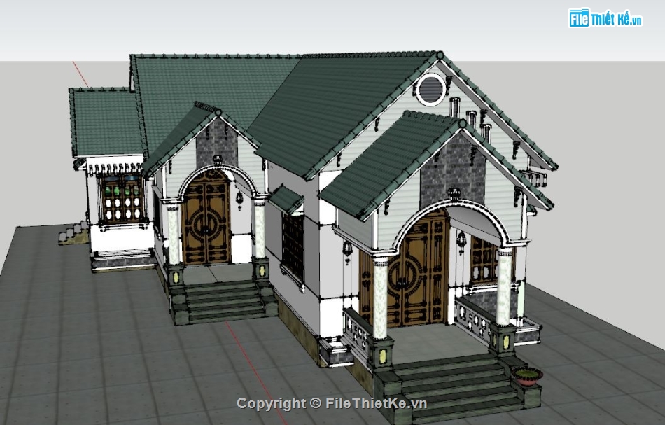 biệt thự 1 tầng,file su biệt thự 1 tầng,model su biệt thự 1 tầng,model biệt thự 1 tầng,3d biệt thự 1 tầng,file sketchup biệt thự 1 tầng