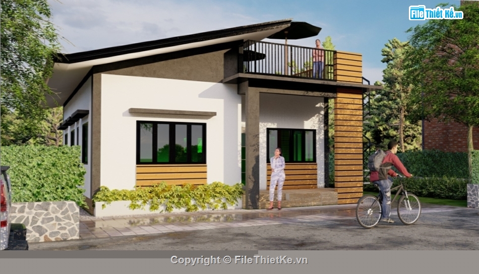 biệt thự 1 tầng,su biệt thự,sketchup biệt thự,biệt thự,su biệt thự 1 tầng