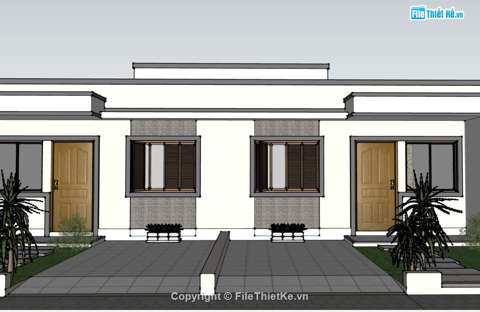 biệt thự 1 tầng,biệt thự đẹp 1 tầng,biệt thự sketchup,sketchup biệt thự,sketchup biệt thự 1 tầng