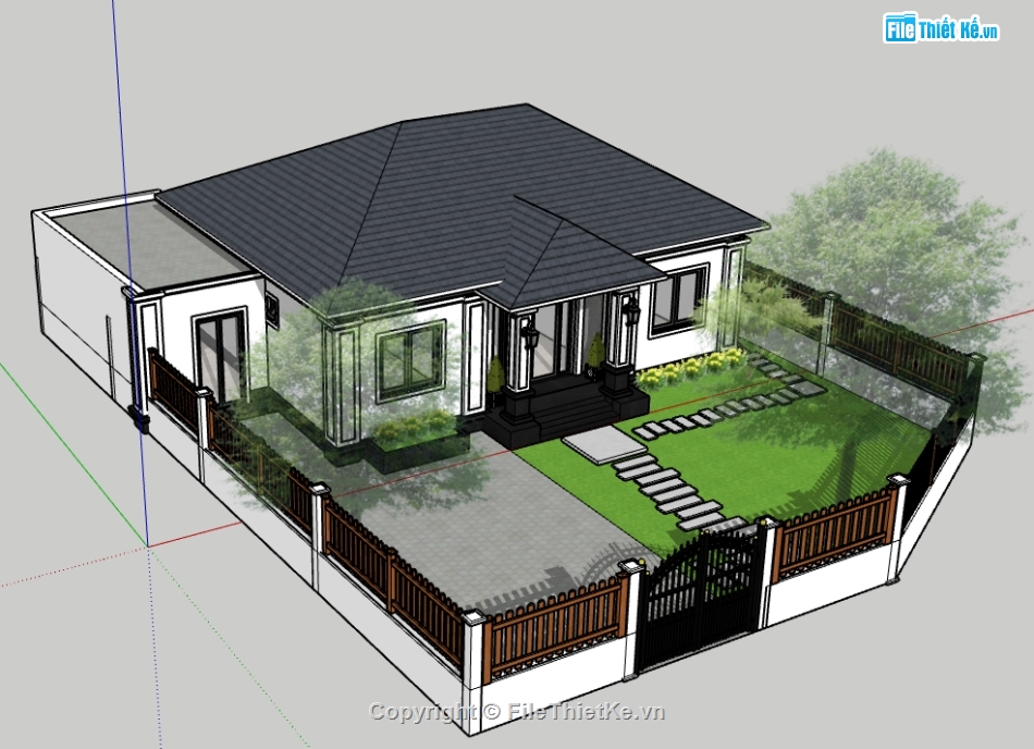 file sketchup biệt thự 1 tầng,biệt thự 1 tầng file sketchup,Model sketchup biệt thự 1 tầng,File su biệt thự 1 tầng,model su biệt thự 1 tầng