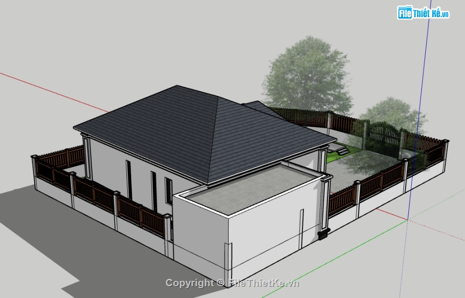 file sketchup biệt thự 1 tầng,biệt thự 1 tầng file sketchup,Model sketchup biệt thự 1 tầng,File su biệt thự 1 tầng,model su biệt thự 1 tầng