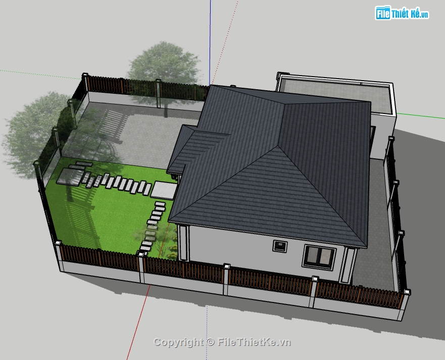 file sketchup biệt thự 1 tầng,biệt thự 1 tầng file sketchup,Model sketchup biệt thự 1 tầng,File su biệt thự 1 tầng,model su biệt thự 1 tầng