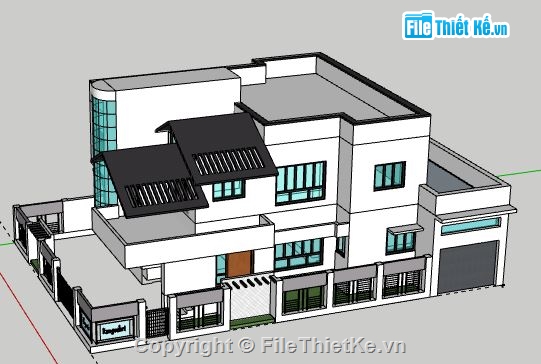 Biệt thự 2 tầng,file su biệt thự 2 tầng,biệt thự 2 tầng sketchup,mẫu sketchup biệt thự 2 tầng,biệt thự 2 tầng file su