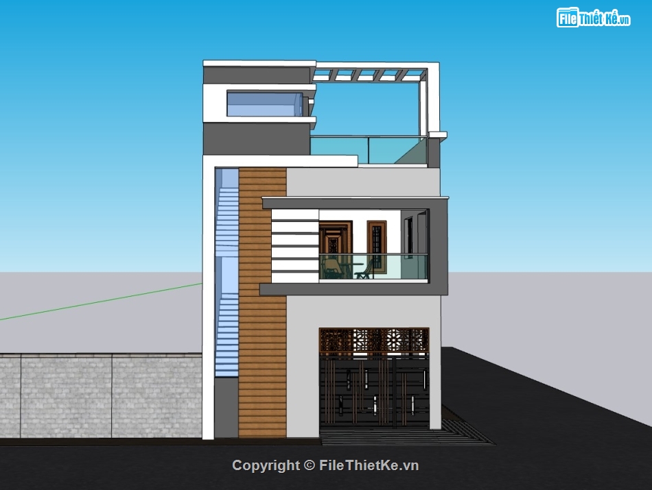 biệt thự,su biệt thự,sketchup biệt thự,su biệt thự 2 tầng,sketchup biệt thự 2 tầng