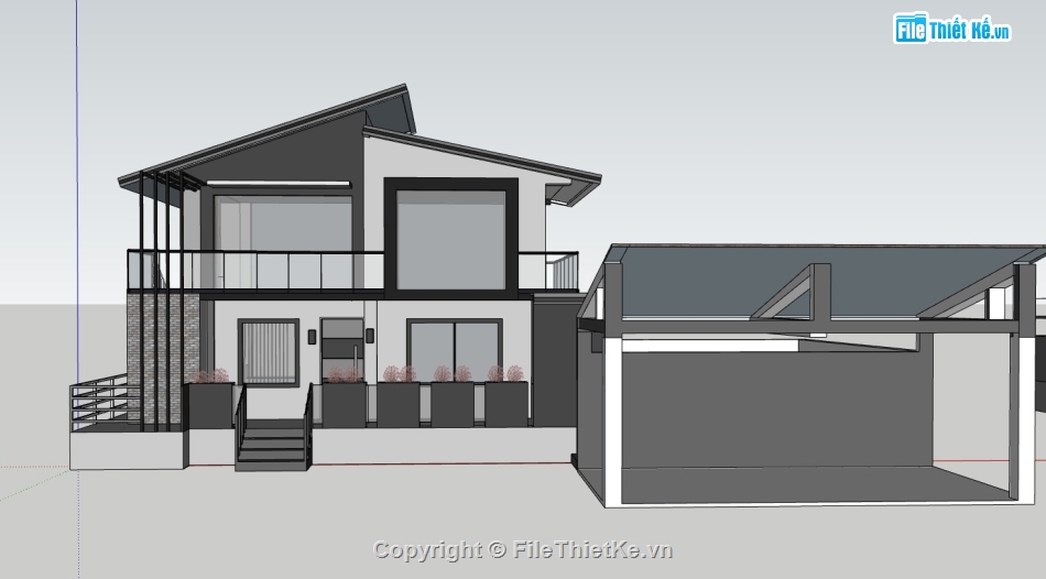 biệt thự 2 tầng,biệt thự bể bơi,su biệt thự,sketchup biệt thự,su biệt thự 2 tầng