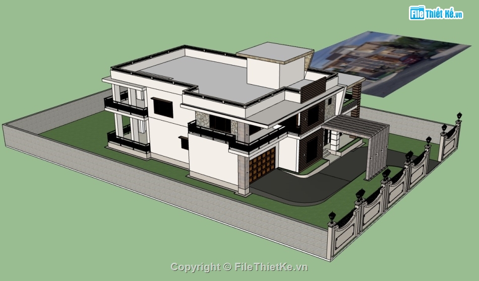 biệt thự hiện đại,biệt thự 2 tầng,biệt thự sketchup,sketchup biệt thự,File sketchup biệt thự 2 tầng hiện đại,File sketchup biệt thự 2 tầng