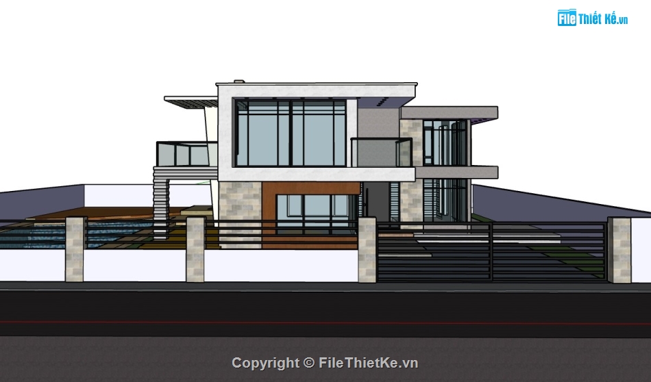 biệt thự 2 tầng,File sketchup biệt thự 2 tầng,biệt thự sketchup,sketchup biệt thự,su biệt thự