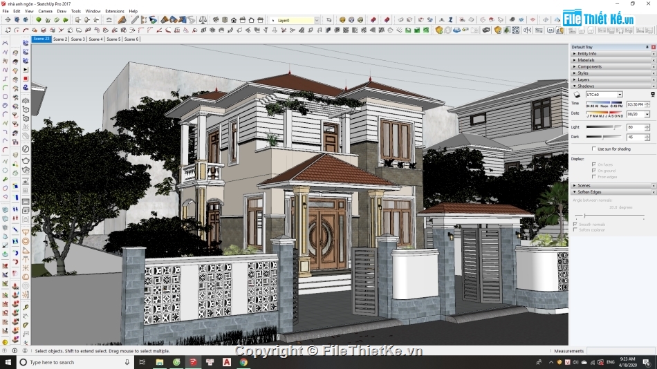 file cad nhà 2 tầng 7.8x10.9m,mẫu nhà 2 tầng sketchup,Mẫu su nhà 2 tầng đẹp,thiết kế nhà 2 tầng sketchup