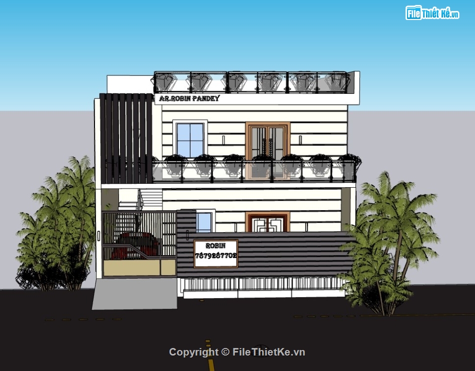 biệt thự 2 tầng,su biệt thự,sketchup biệt thự,biệt thự 2 tầng đẹp,biệt thự sketchup