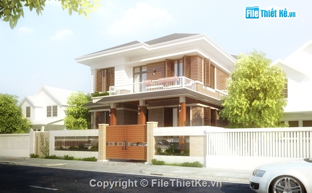 biệt thự phố 2 tầng,biệt thự,Sketchup biệt thự