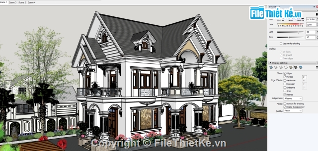 biệt thự nhà phố,biệt thự hiện đại,biệt thự  tầng,biệt thự 2 tầng,File sketchup biệt thự 2 tầng hiện đại,sketchup biệt thự 2 tầng hiện đại