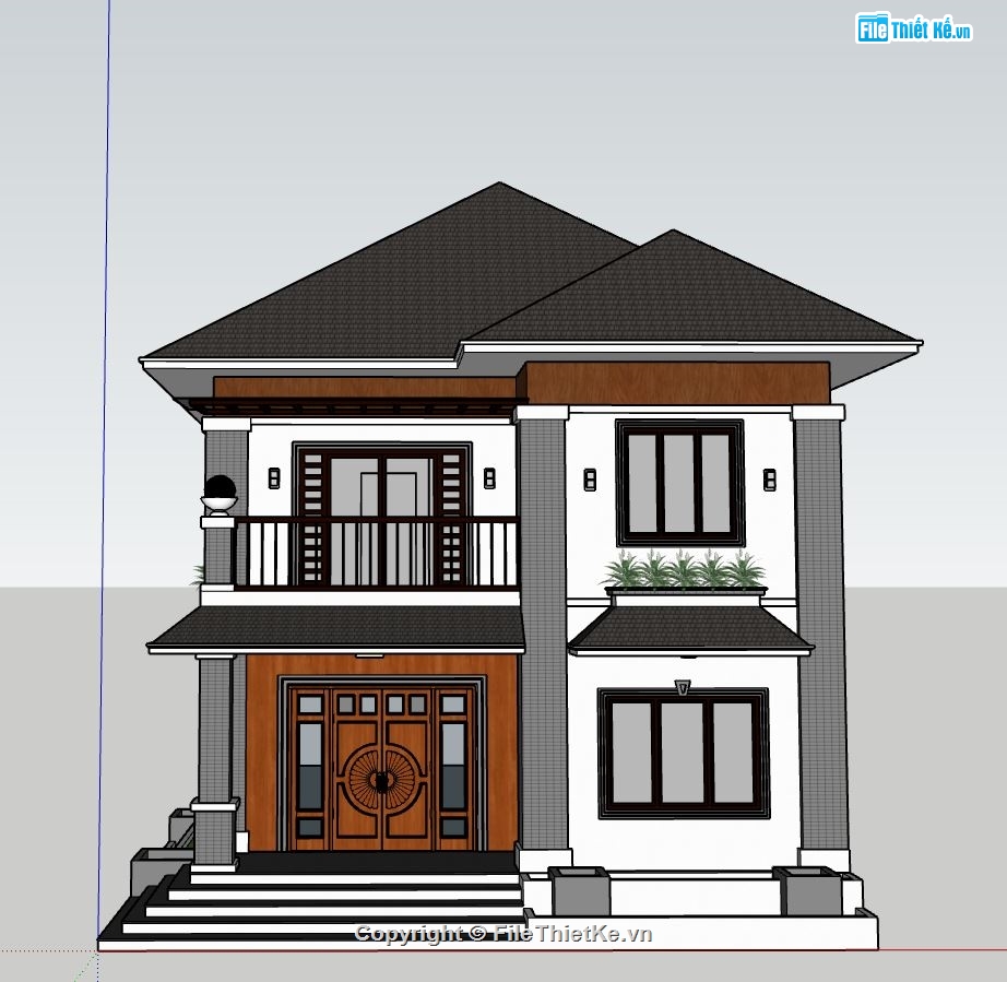 biệt thự 2 tầng,model su biệt thự 2 tầng,phối cảnh biệt thự 2 tầng,file su biệt thự 2 tầng