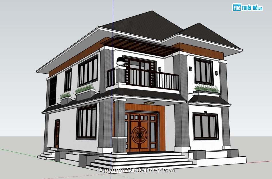 biệt thự 2 tầng,model su biệt thự 2 tầng,phối cảnh biệt thự 2 tầng,file su biệt thự 2 tầng