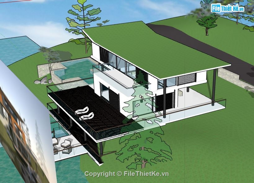 biệt thự 2 tầng,biệt thự sketchup,sketchup biệt thự,File sketchup biệt thự 2 tầng hiện đại,File sketchup biệt thự 2 tầng,sketchup biệt thự 2 tầng