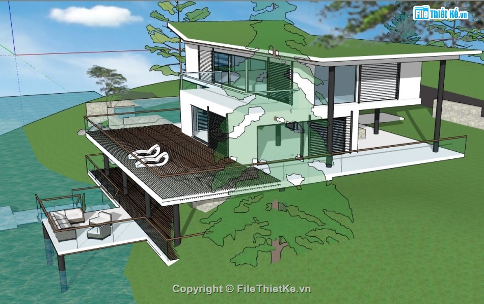 biệt thự 2 tầng,biệt thự sketchup,sketchup biệt thự,File sketchup biệt thự 2 tầng hiện đại,File sketchup biệt thự 2 tầng,sketchup biệt thự 2 tầng