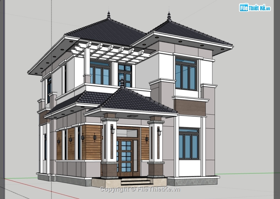 File sketchup biệt thự 2 tầng,File sketchup biệt thự 2 tầng hiện đại,File sketchup biệt thự,File sketchup biệt thự hiện đại