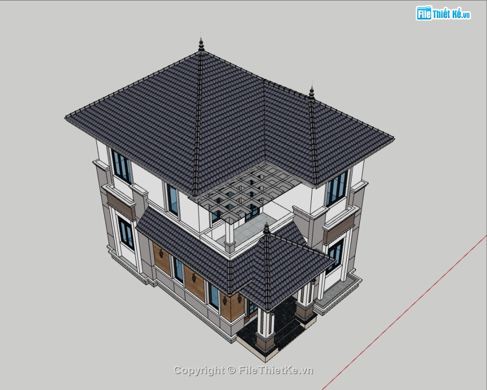 File sketchup biệt thự 2 tầng,File sketchup biệt thự 2 tầng hiện đại,File sketchup biệt thự,File sketchup biệt thự hiện đại