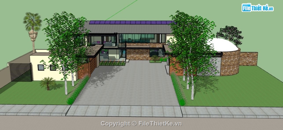 biệt thự 2 tầng,biệt thự sketchup,sketchup biệt thự 2 tầng,file su biệt thự 2 tầng