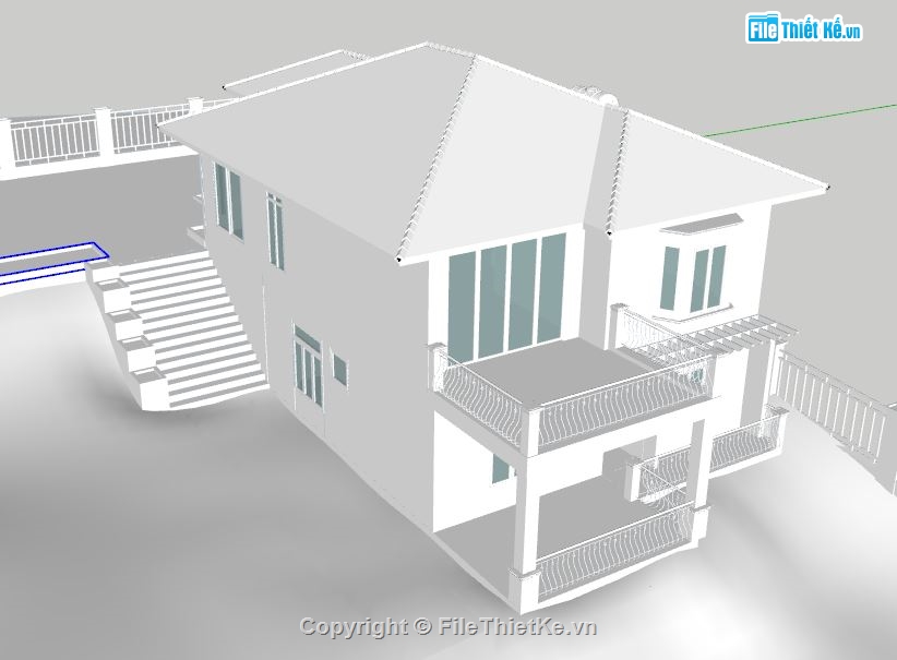 biệt thự 2 tầng file sketchup,file sketchup biệt thự 2 tầng,file sketchup biệt thự,biệt thự 2 tầng sketchup