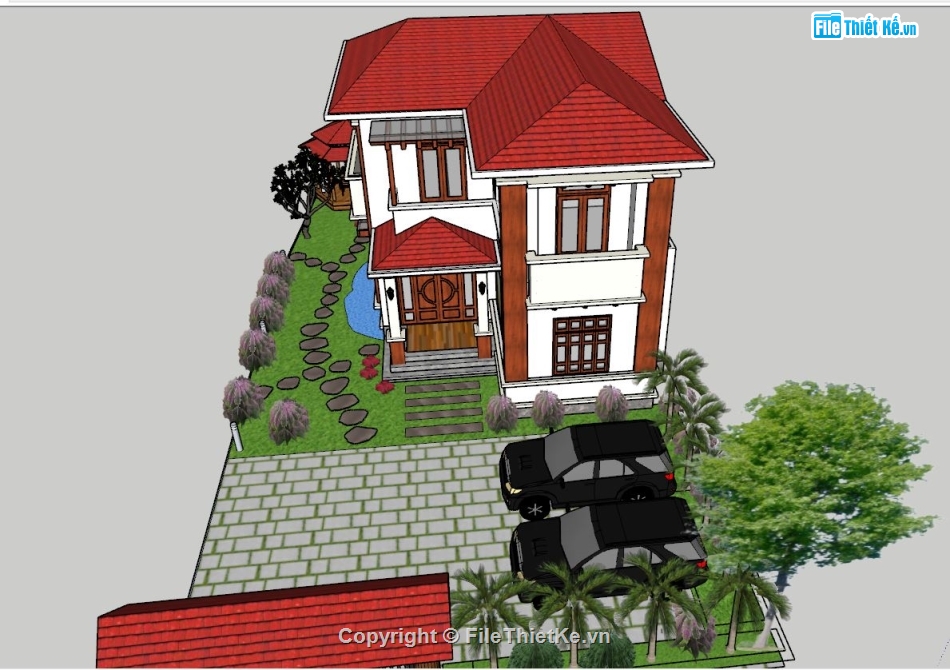 File sketchup biệt thự 2 tầng,Sketchup biệt thự 2 tầng,biệt thự 2 tầng sketchup,3D biệt thự 2 tầng sketchup,Model su  biệt thự 2 tầng,Biệt thự 2 tầng 9x11.5m