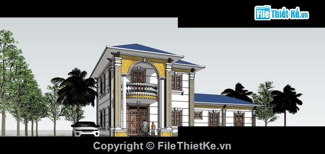 File Sketchup biệt thự 2 tầng tông trắng nhẹ nhàng,Biệt thự 2 tầng,Biệt thự phong cách nhẹ nhàng