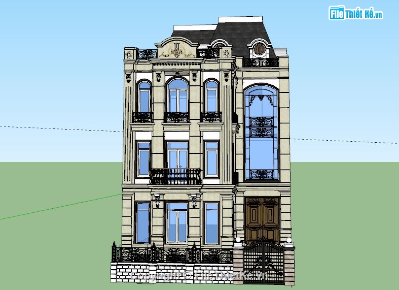 biệt thự 3 tầng file su,su biệt thự 3 tầng,file sketchup biệt thự 3 tầng,file su biệt thự 3 tầng