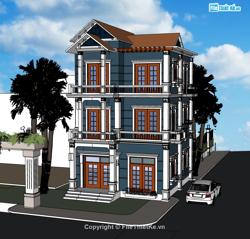 biệt thự 3 tầng,file sketchup,biệt thự sketchup,sketchup biệt thự,sketchup biệt thự 3 tầng,biệt thự  3 tầng