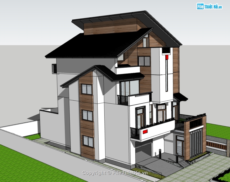 3d biệt thự 3 tầng,biệt thự 3 tầng file su,file su biệt thự 3 tầng,model su biệt thự 3 tầng,file 3d biệt thự 3 tầng