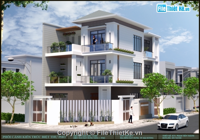 File sketchup biệt thự 3 tầng hiện đại,File sketchup biệt thự 3 tầng,File sketchup biệt thự hiện đại