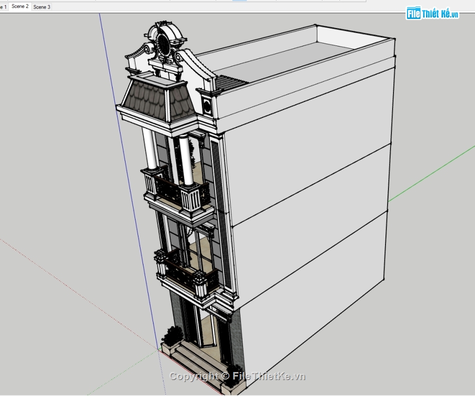 file su biệt thự tân cổ điển,file sketchup biệt thự 3 tầng,File sketchup biệt thự,model sketchup biệt thự tân cổ điển,sketchup biệt thự tân cổ điển