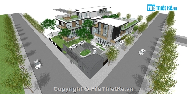 File Sketchup biệt thự đẹp,Mẫu biệt thự đẹp,Sketchup,biệt thự đẹp