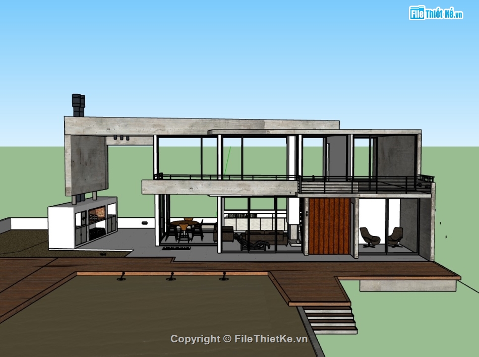 biệt thự sketchup,sketchup biệt thự,biệt thự  sketchup