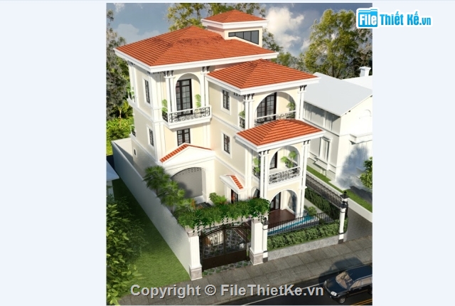 Model sketchup biệt thự,File sketchup Biệt thự hiện đại,Model biệt thự file sketchup