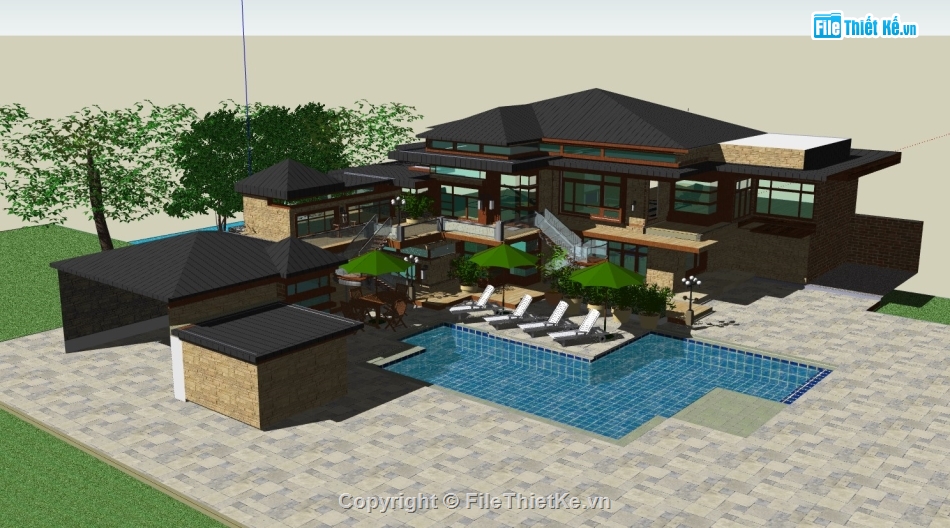 biệt thự hiện đại,biệt thự sketchup,sketchup biệt thự,biệt thự hiện đại sketchup,biệt thự  sketchup,File biệt thự sketchup