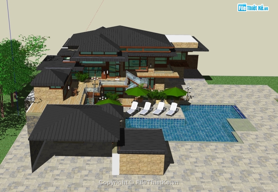 biệt thự hiện đại,biệt thự sketchup,sketchup biệt thự,biệt thự hiện đại sketchup,biệt thự  sketchup,File biệt thự sketchup