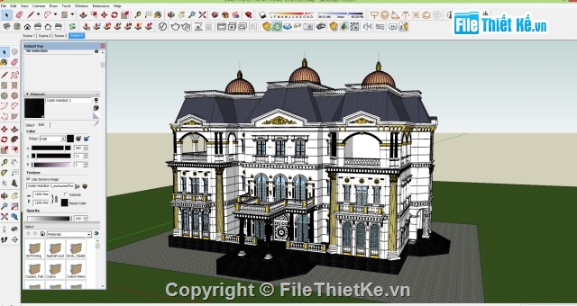 biệt thự châu âu,lâu đài,biệt thự phong cách châu âu,sketchup biệt thự,Dựng cảnh biệt thự châu âu,sketchup cảnh biệt thự hiện đại