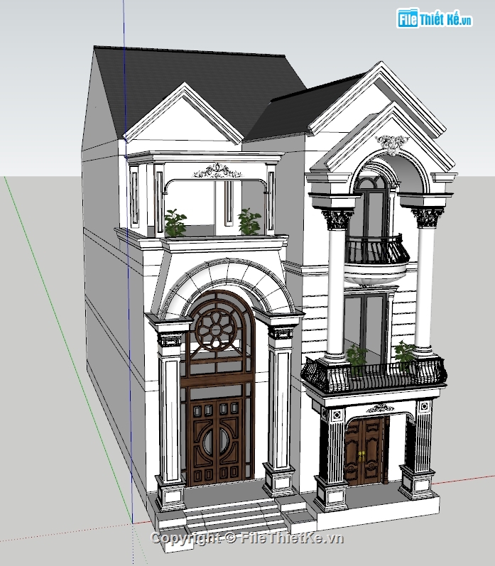 file sketchup biệt thự tân cổ điển,file sketchup biệt thự,sketchup biệt thự 3 tầng,file sketchup biệt thự 3 tầng,model 3d biệt thự 3 tầng